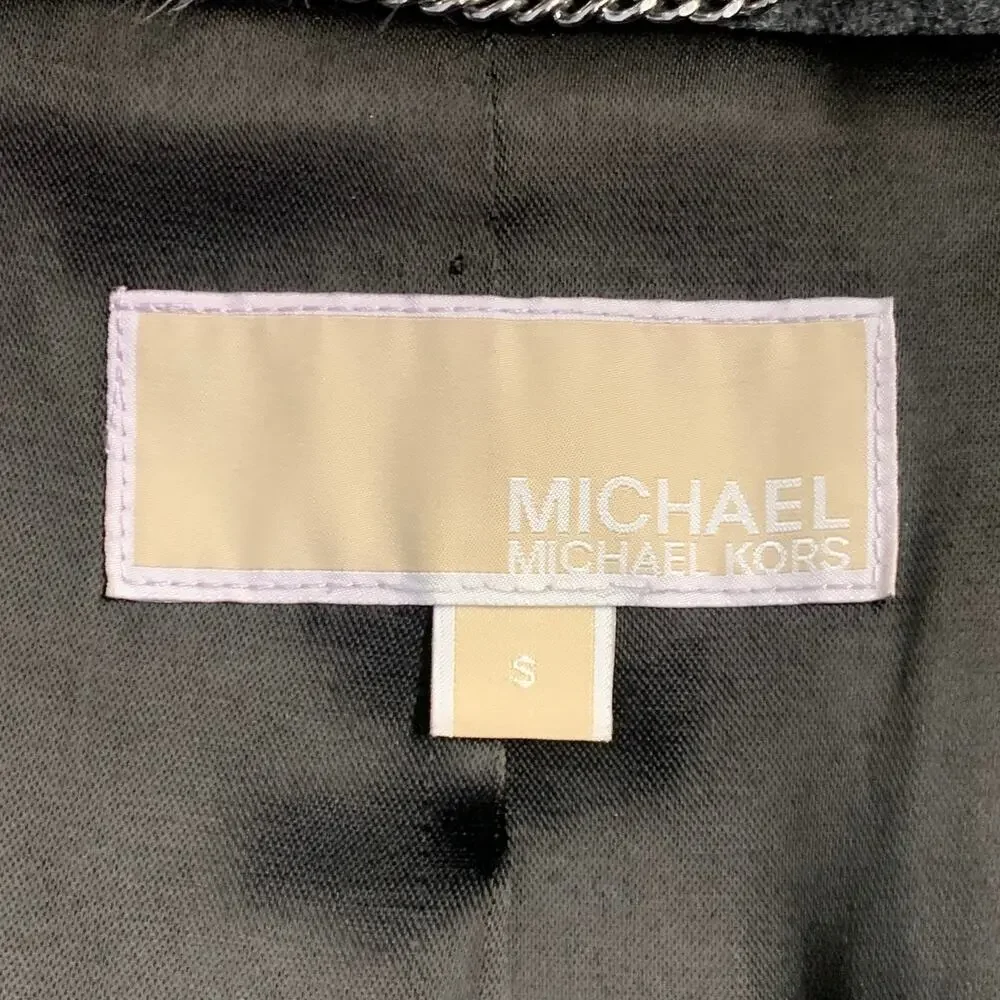 MICHAEL KORS Size S Grey Silver Acrylic Blend Coat